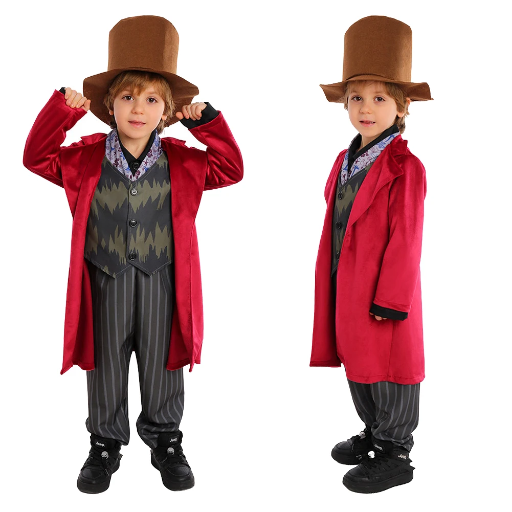 Oompa Cosplay Kids Boys Costume Willy Cosplay Wonca Costume Movie Chocolate Role Play Children Child Halloween Carnival Suits