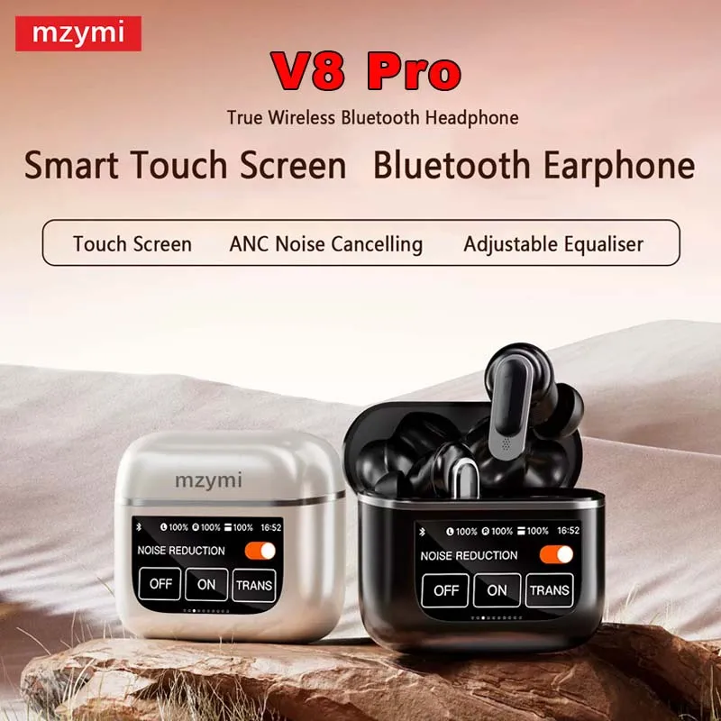 

Mzymi V8 Pro In Ear Earbuds ANC+ENC 8G Wireless Bluetooth5.4 Headphone Noise Cancelling Earphone Touch Screen Headset With Mic