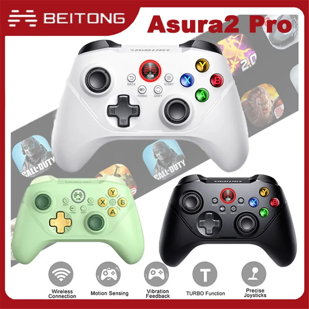 

BEITONG Asura 2Pro 2.4G Wireless Game Controller for Windows 7 8 10 11 Steam Deck Android TV Hall Effect Trigger Button Gift