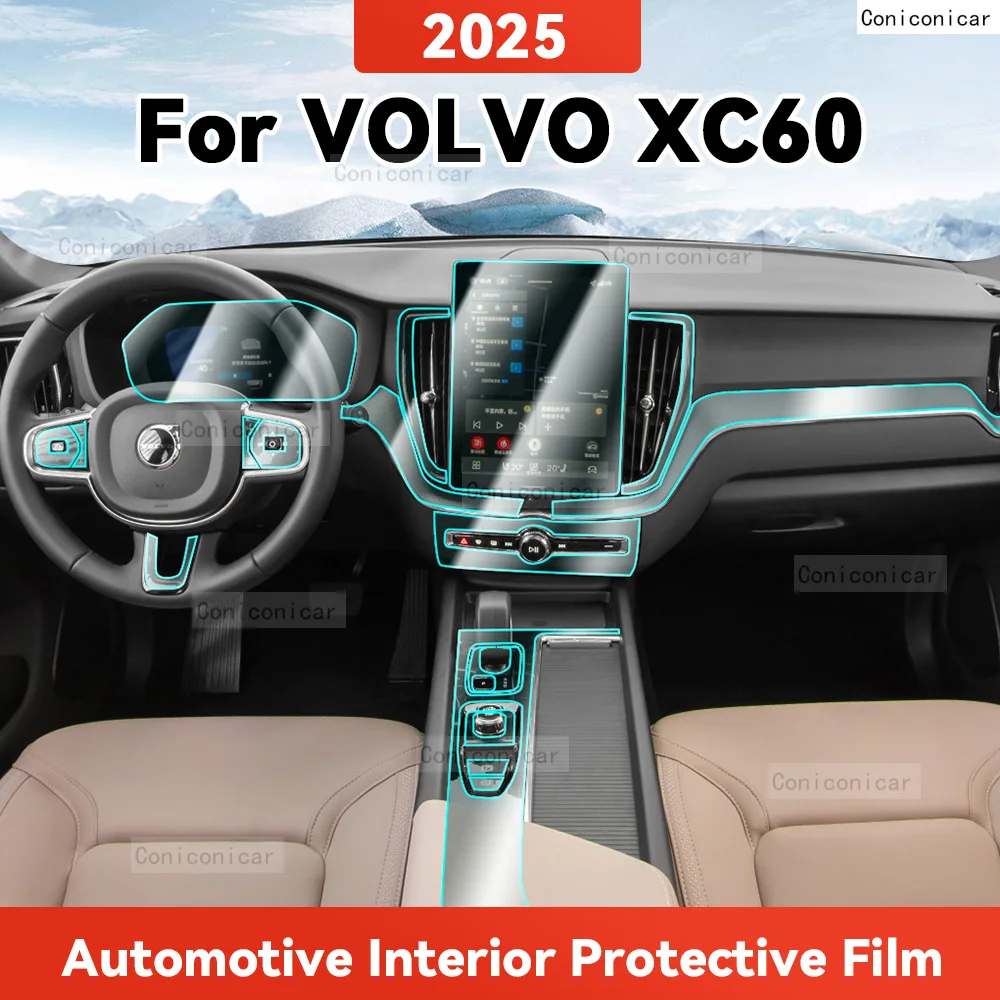

TPU For VOLVO XC60 2025 Transparent Protective Film Car Interior Central Control Navigation Panel Auto Sticker