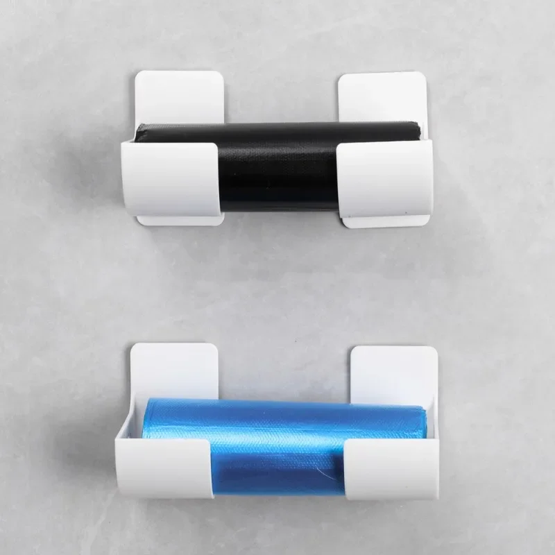 20/2pcs Wall Mount Plastic Poly Trash Waste Bag Roll Holder Dispenser Space-Saving Plastic Bag Holder Home Kitchen Organization