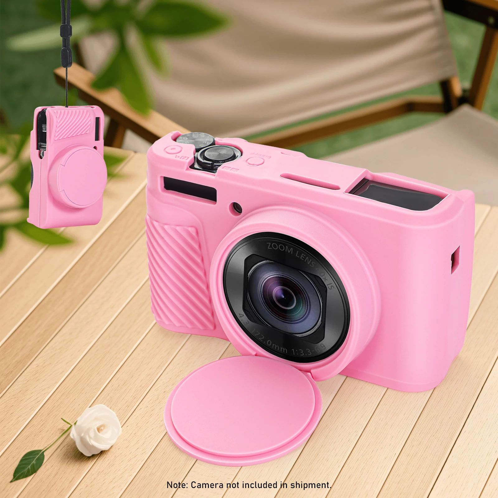 for Canon PowerShot SX740 HS/SX730 HS Rubber Camera Bag Skin Detachable Lens Cap Protective Cover Anti-Scratch Slim Fit