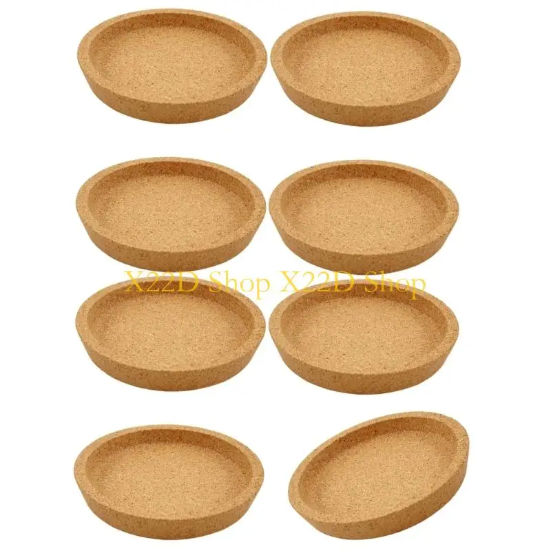 X22D Tabletop Cork Coasters for Drink , Raised Trim Round Cup Mats for Heat Resisant, Coffee Table, Office, Cafes, Bar