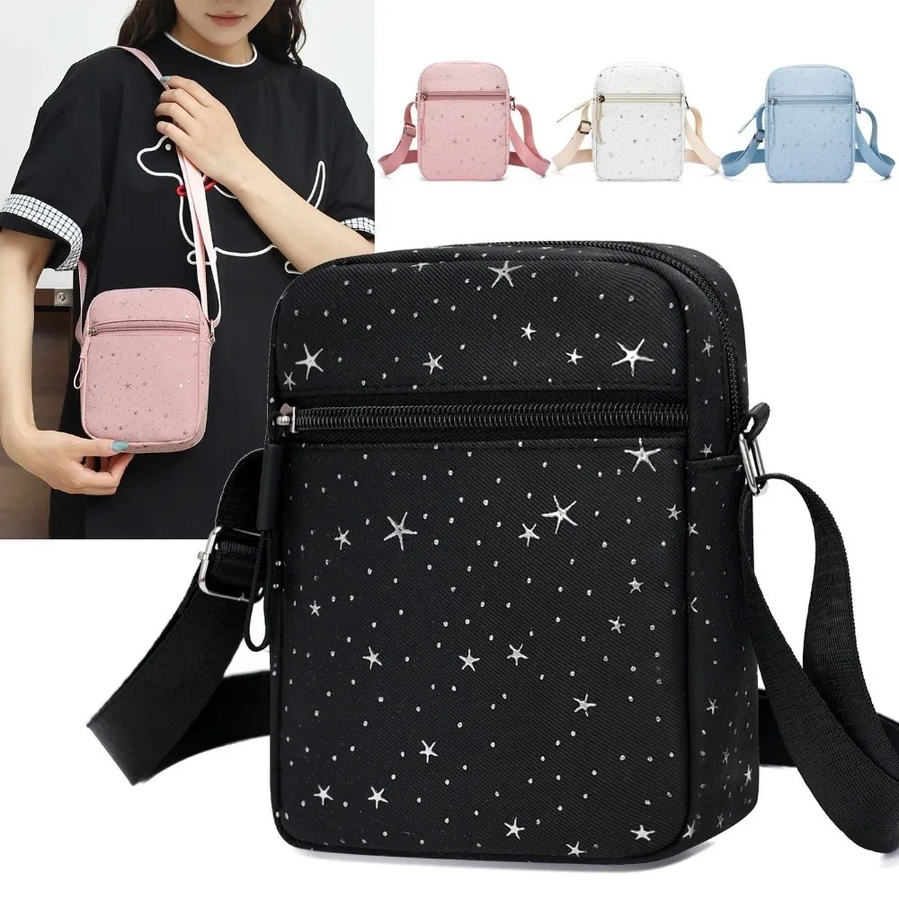 New Oxford Cloth Mini Phone Bag Lightweight Star Style Crossbody Bag Portable Multi Layer Small Purse Shopping
