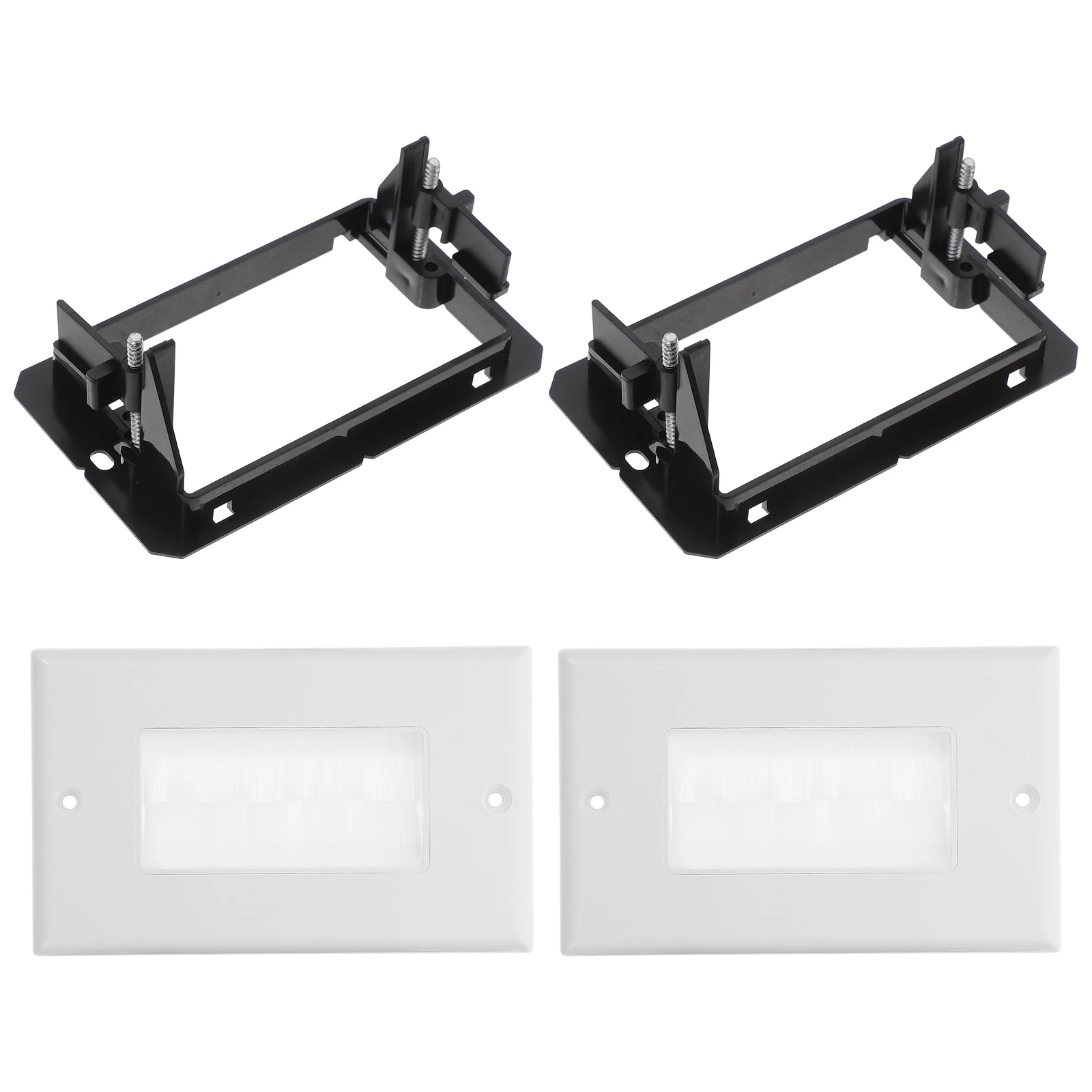

1Set Brush Wall Plate Cable Outlet Plate Cable Pass Through Low Voltage Mounting Bracket for Office Wire Management