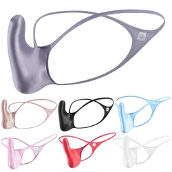 YAULAANG-Glamorosas cordas G de cintura baixa para homens, glamorosas roupas íntimas gays, tanga brilhante, alta elasticidade, lingerie sexy