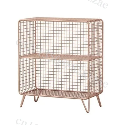 Minimalist Bedside Corner Cabinet for Clothing Store Multi-Layer Storage Bookshelf Light Luxury Grid Iron Decoration Rack