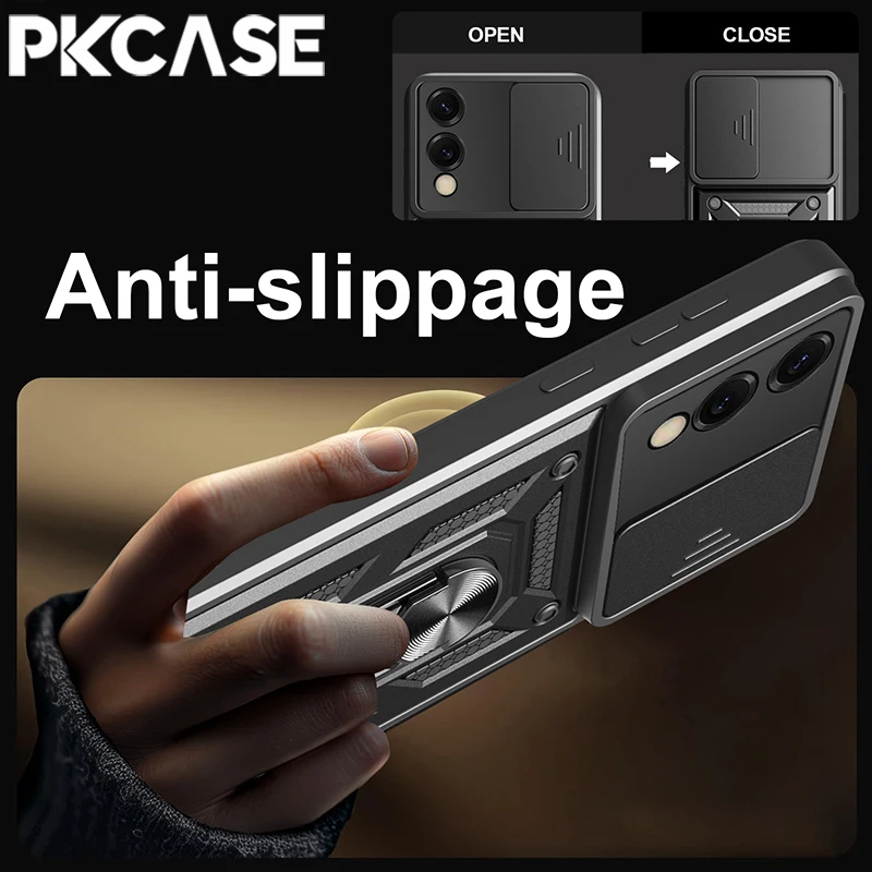 PKCASE Slide Camera Lens Case For Samsung S26 S25 Edge S24 S23 FE Plus Ultra A57 A37 A07 A56 A36 A26 A16 A06 Bumpers Armor Cover