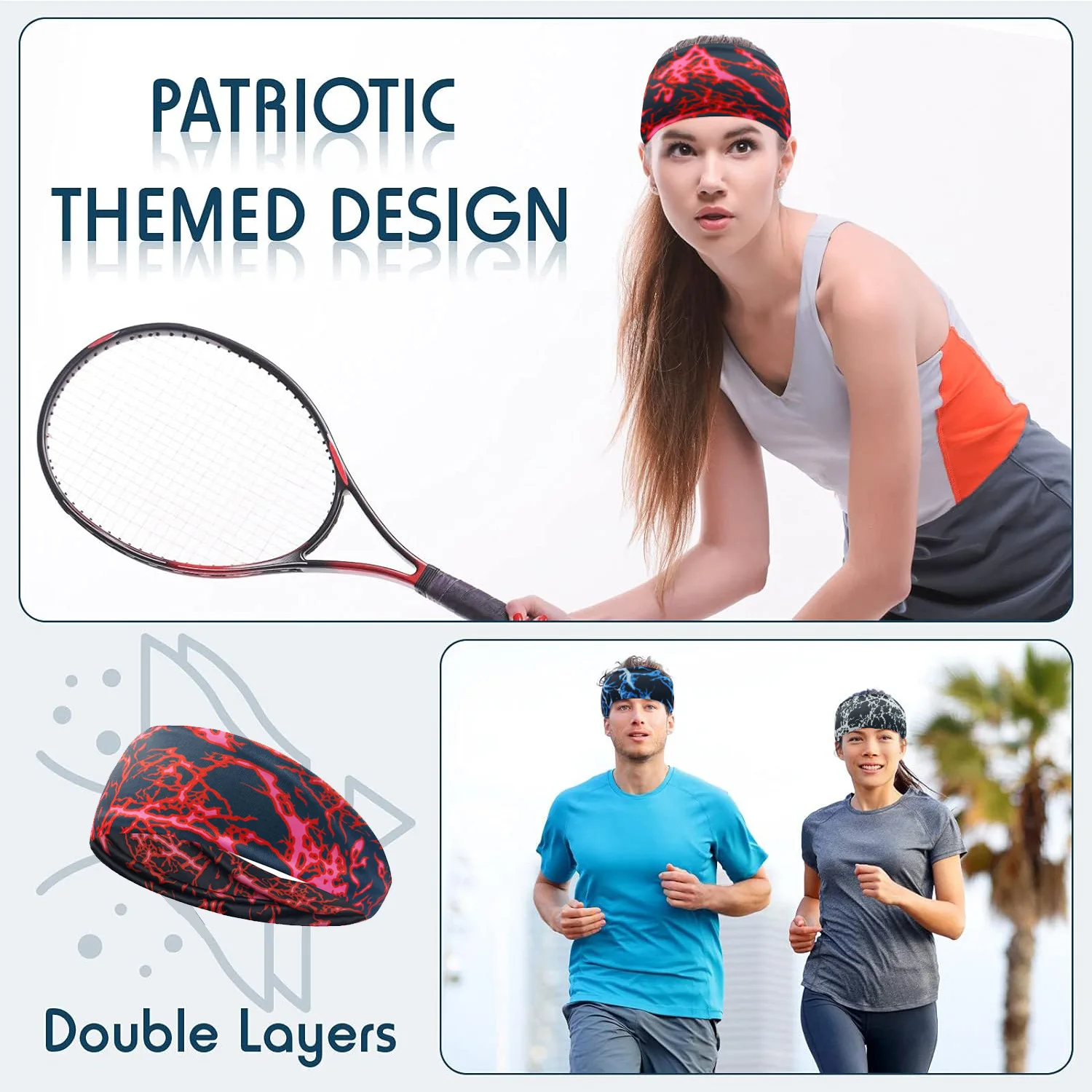 Unisex Fitness Anti Sweating Band Running Headband Sports Absorbing Yoga Hair