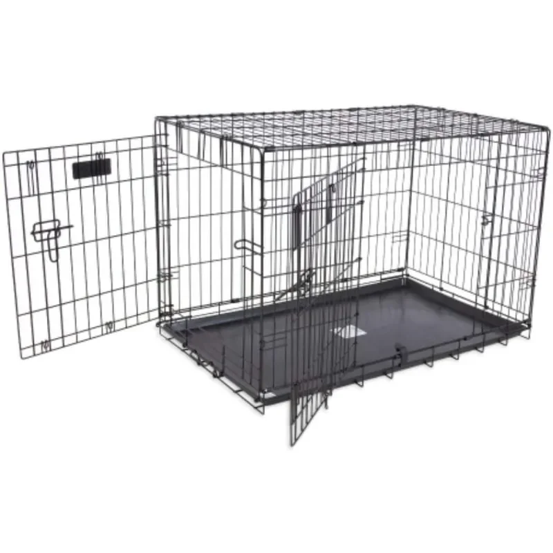 Precision Pet Products Two Door Provalue Wire Dog Crate, 42 Inch, For Pets 70-90 lbs, With 5-Point Locking System