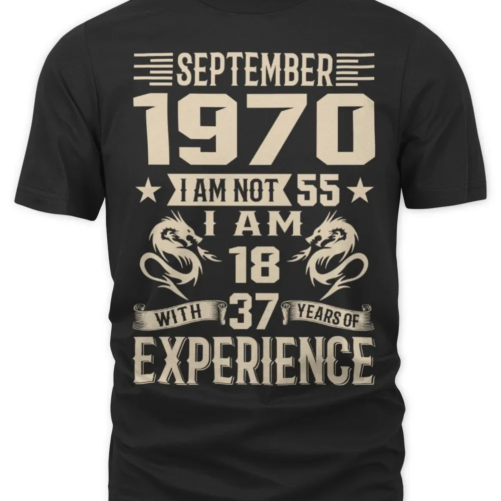 

September Birthday Tirts 985 980 975 ex Cotton Sweat Absorbent round Ne ort Sve Modern Sle Geometric Pattern