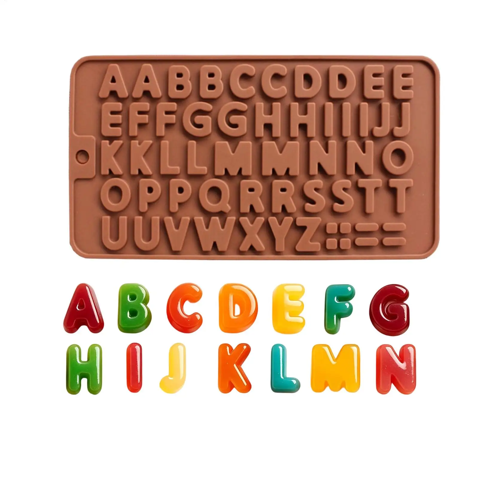 Funny Button Letter Silicone Molds Easy Release Reusable Chocolate Candy Mold Non-Stick Baking Mold for Fondant Cupcake Topper