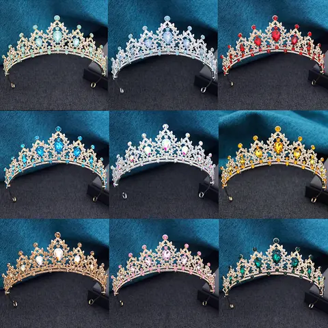 15 Colors Princess Crown Bridal Tiaras and Crowns for Women Prom Birthday Wedding Hair Jewelry Party Head Accessories