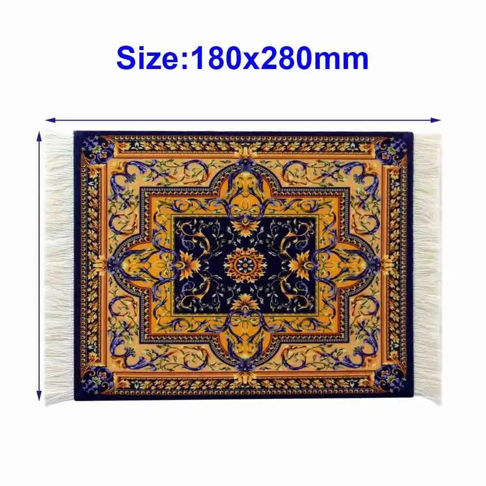 Mairuige Mini Persian Carpet Mouse Pad Desk Computer Notebook Mouse Mat Tea Coaster Pet Pad Multifunctional Anti-slip Desk Pad