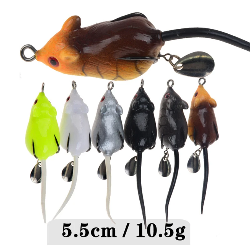 

1Pcs 3D Eyes Fishing Mouse Lure 5cm 10g Soft Bait Floating Crankbait Artificial Bait Crank Strong Fishing Tackle Swimbait