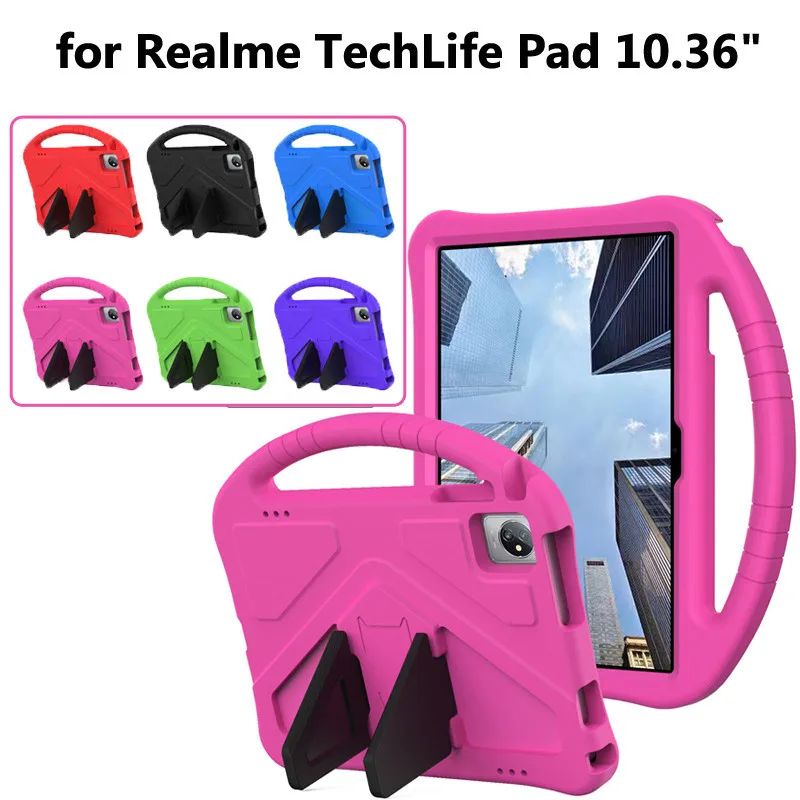 For Realme TechLife Pad 10.36 2024 TechLife Pad 10.36 Inch Kids Safe EVA Hand-held Stand EVA Case Full Protective Cover