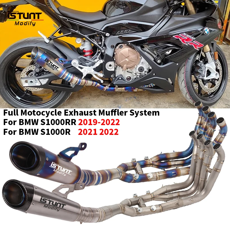 

For BMW S1000RR S1000R 2019-2022 Full System Escape Moto Modified Titanium Alloy Front Link Pipe Muffler Motorcycle Exhaust