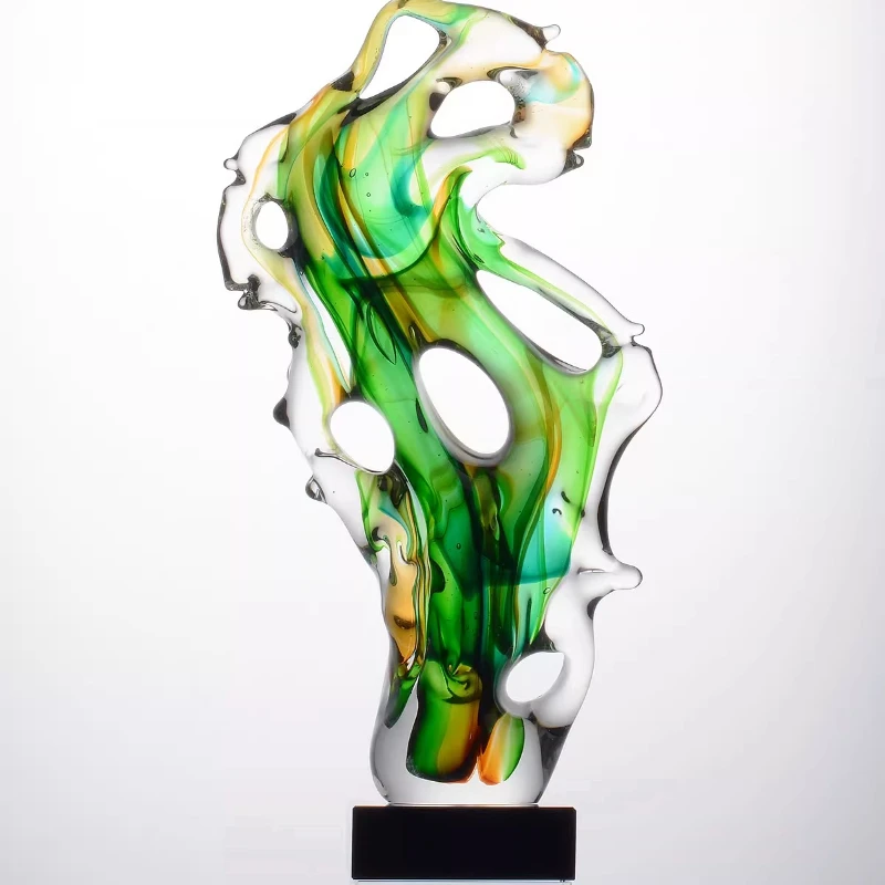 

Chinese simple and high-end glass ornaments Entrance study room gift ornaments