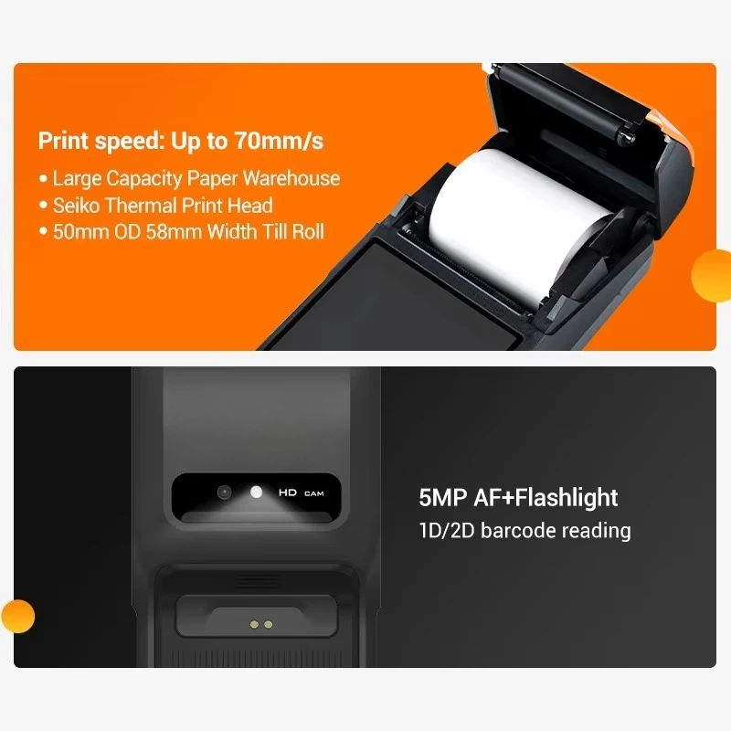 ماكينة نقاط البيع لفواتير 4G Wifi ماكينة تسجيل النقود المحمولة نقطة نهاية Pos للبيع بالتجزئة #3