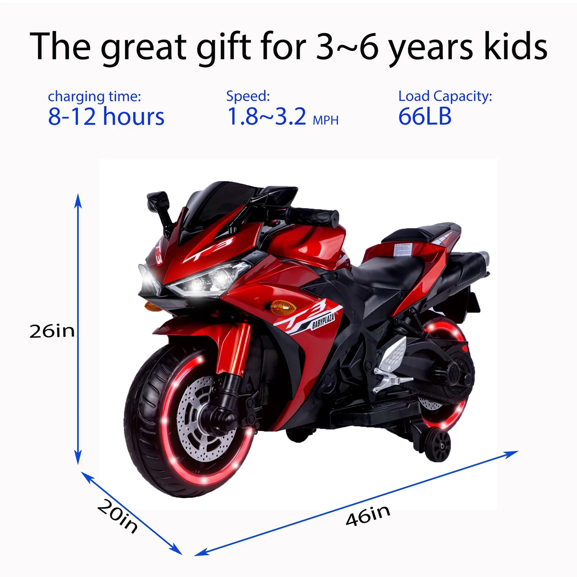 Motocicleta eléctrica para niños, juguetes para niños de 12V, motocicleta/bicicleta eléctrica para niños, paseo eléctrico en coche de juguete