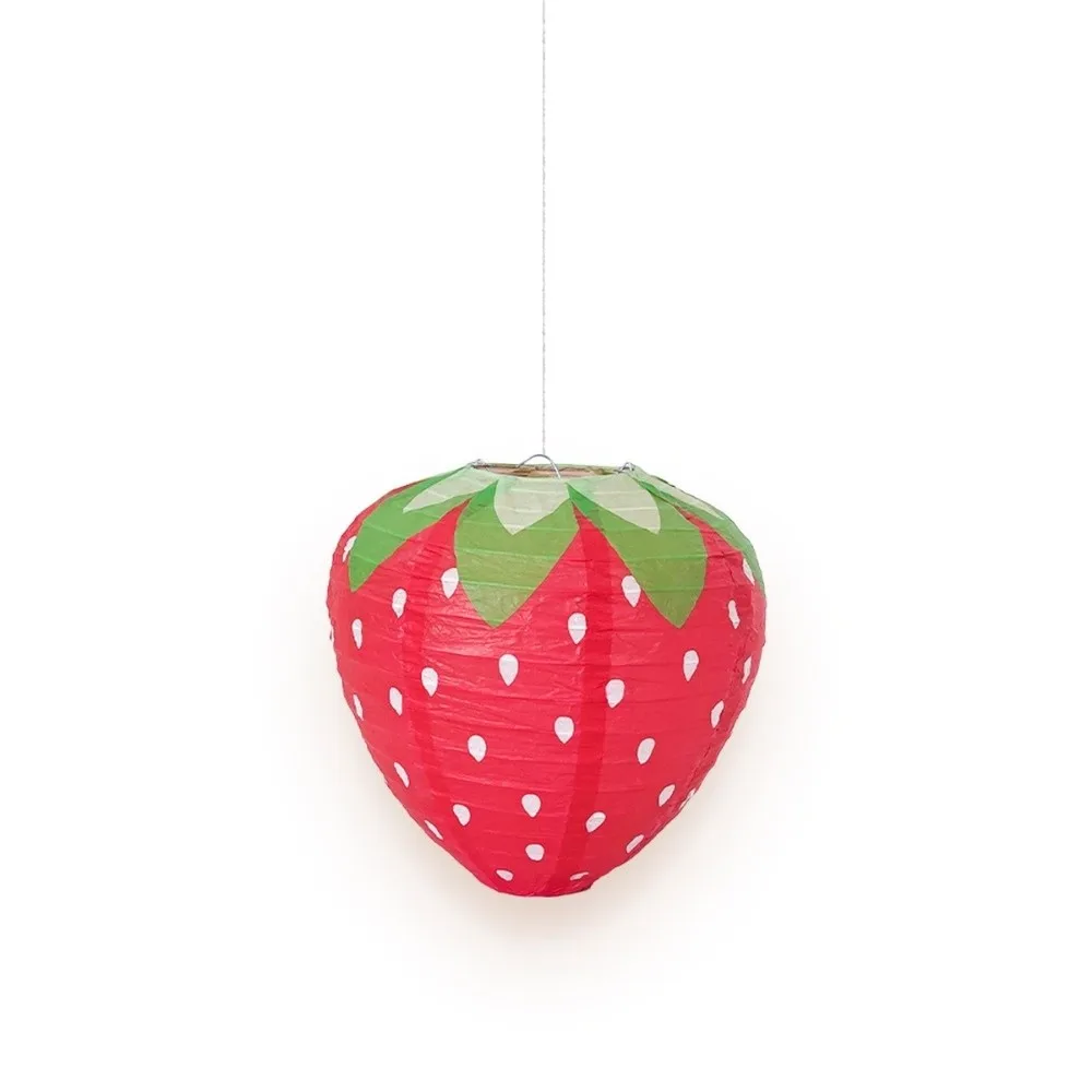 3PCS Pink Red Color 3D Strawberry Lantern 3D Design Strawberry Shape Children's Lantern Hanging Pendant Handheld Type
