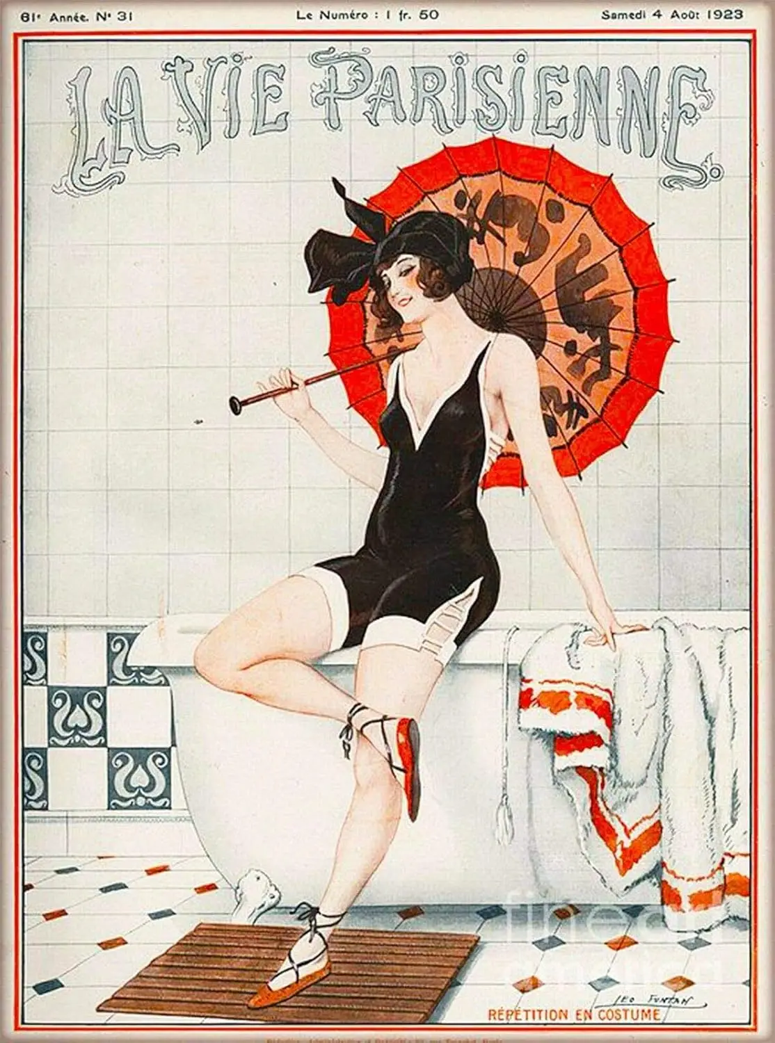Metal Sign Wall Plaque 8X12 Inch 1923 La Vie Parisienne Repetition en Costume France French Travel Tin Poster Retro Decor H sign
