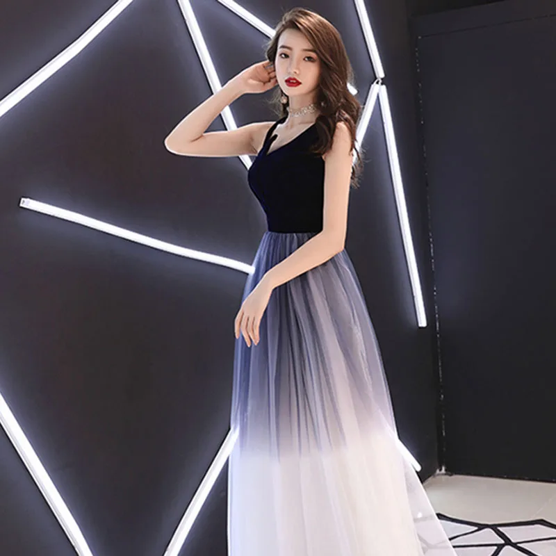 DongCMY 2025 Fashion New Banquet Long Fairy Dream Bridesmaid Dress Temperament Atmosphere Queen Black Evening Dress Female