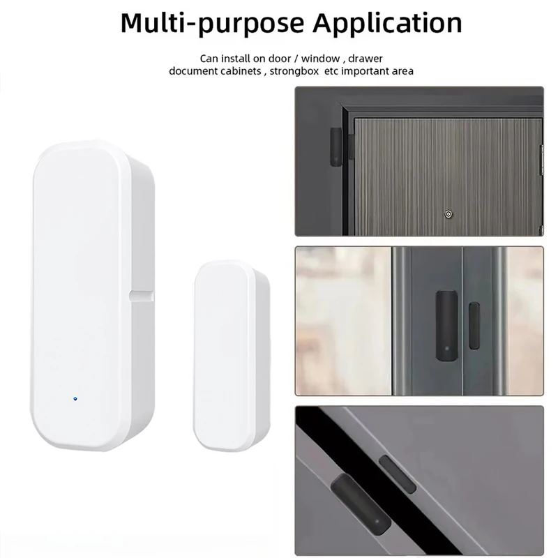 Smart Life App WiFi-deursensor Raamsensor Open/dicht detector Beveiliging Alarmdetector Compatibel met Alexa