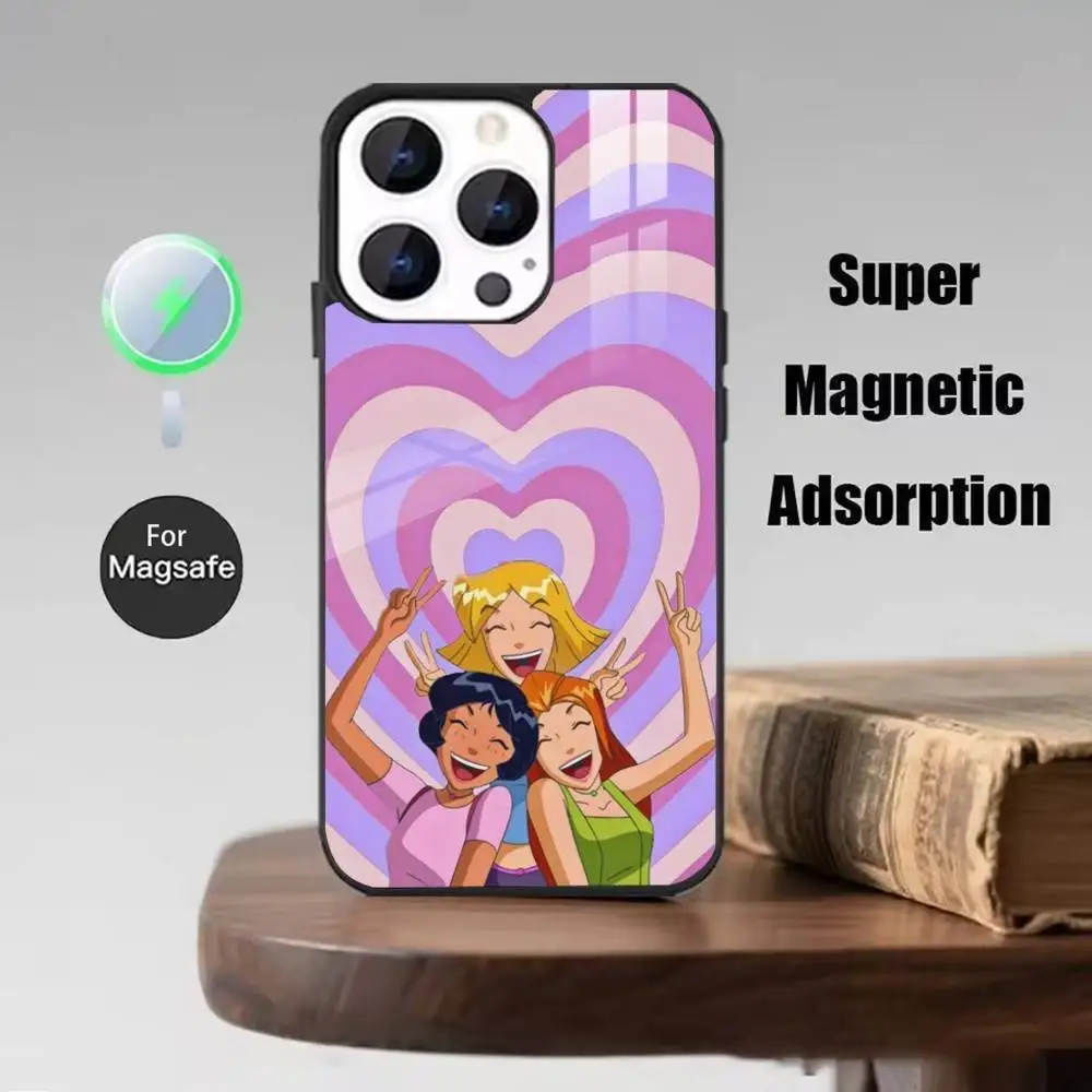 حافظة هاتف T-Totally Spies لهاتف iPhone 17,16,15,14,13,12,Plus,Pro,Max لشحن Magsafe اللاسلكي المغناطيسي