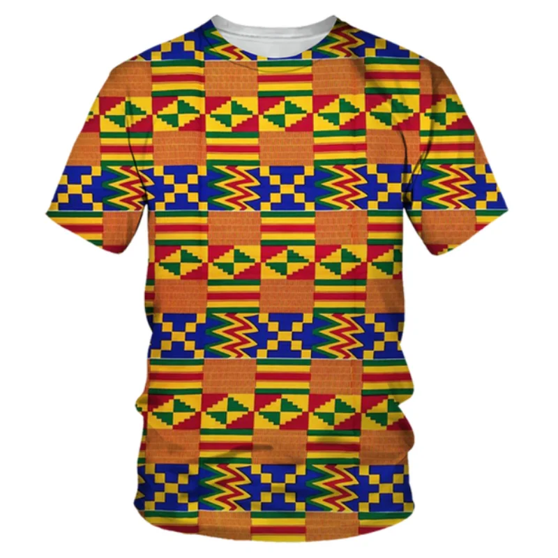 African Ethnic Style T-shirts 3D Print Summer Streetwear Crew Neck Short Sleeve TShirt Oversized Men Women Tops Tees Clothing