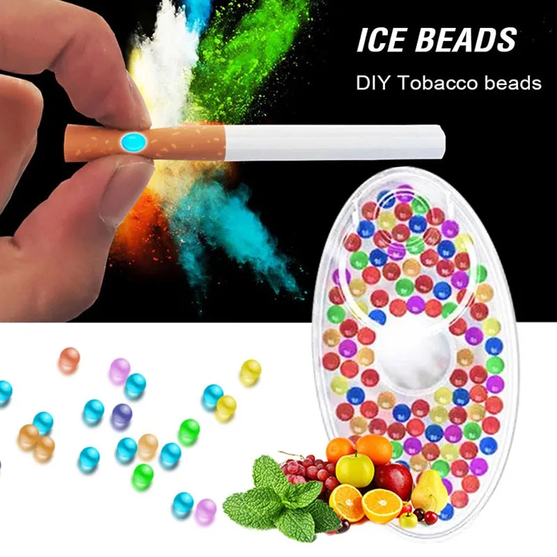 100pcs Fresh Fruit Flavor Menthol Smoke Capsule Mint Burst Beads Cigarette Explosion Pops Tobacco Filter Brush Ball Smoking Tool