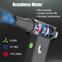 Outdoor 100000 RPM fierce brushless fan, portable handheld turbo fan, capable of cleaning dust and leaves, barbecue and ignition
