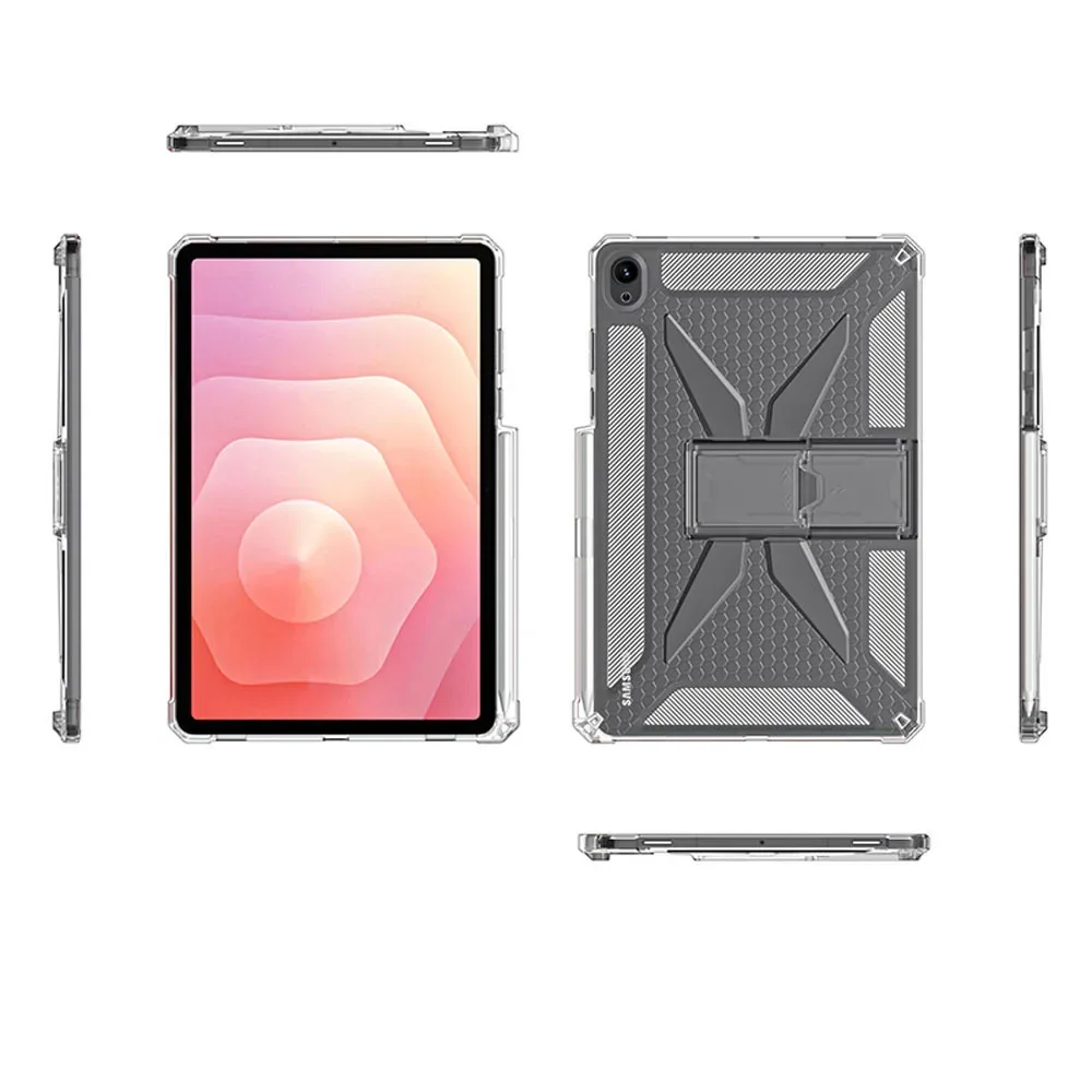 Transparent Holder Case for Samsung Galaxy Tab S11 S11 Ultra 11 14.6" 2025 Clear Protector Cover with Stand Shockproof Back Case