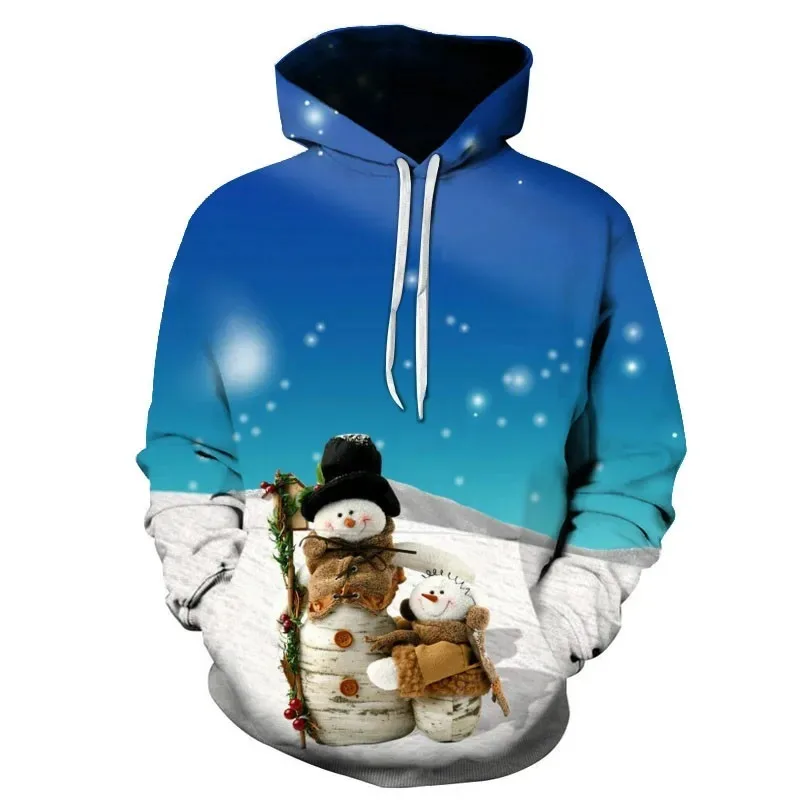 

2025 New Fashion Trendy Sportswear 3D Snowman Hoodie Fun Punk Hip Hop Super Christmas Men and Women