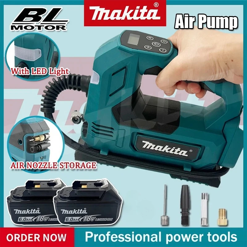 

Беспроводной портативный автомобильный и мотоциклетный насос Makita с цифровым дисплеем для подкачки шин