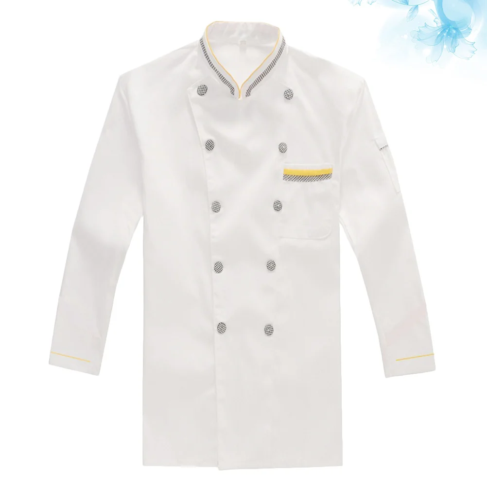 Koksjas met lange mouwen Premium ademend slijtvast cateringshirt Unisex ontwerp voor restaurant Hotelkeuken Maat XL