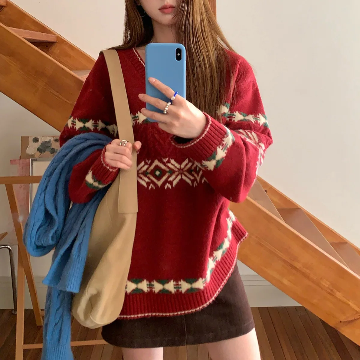 Tricot ample v-ne Cisas Aosphere pour femme, pull paresseux, hiver et automne, effet amincissant, haut pour dames