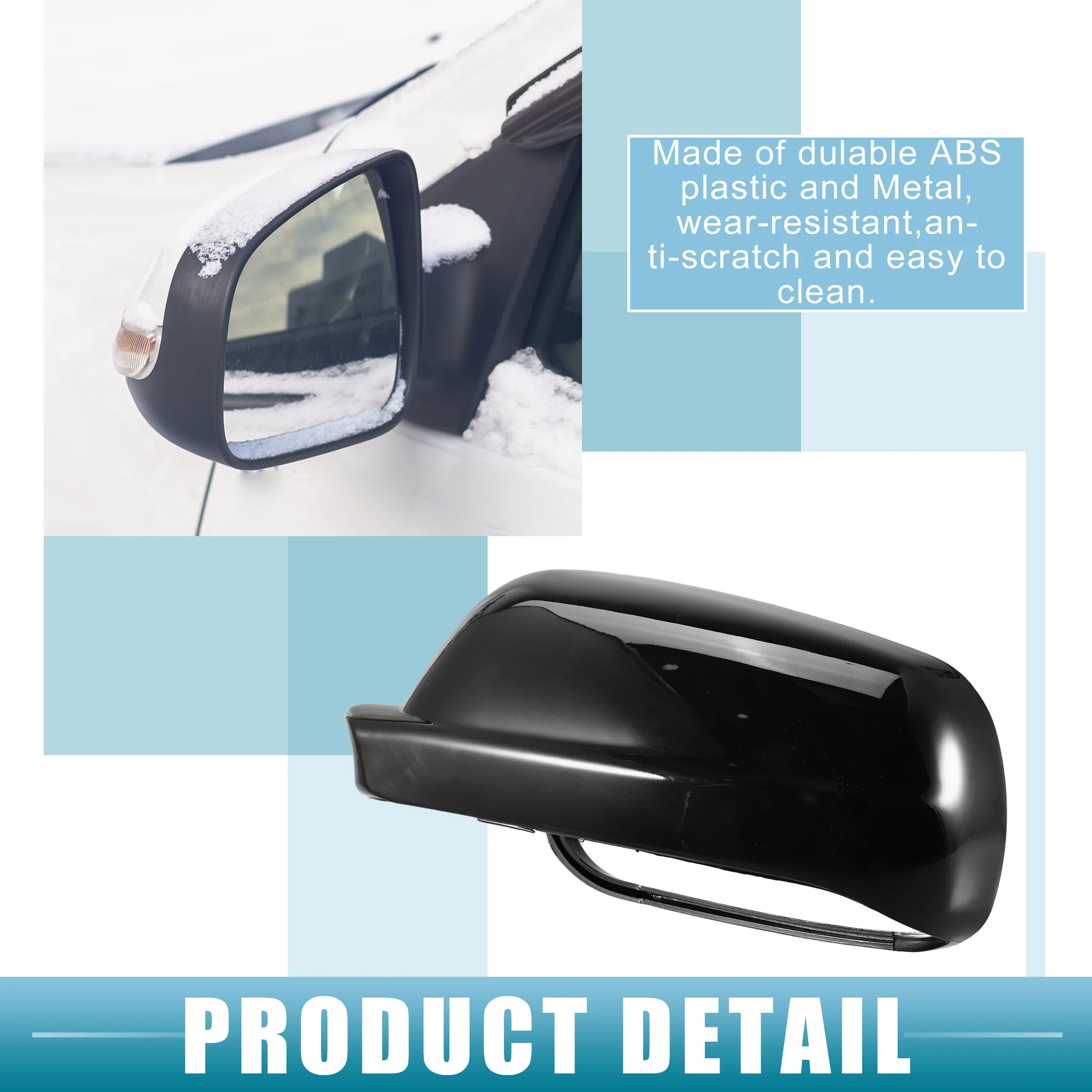 Uxcell 1Pair Rearview Mirror Cover Cap NO.3B1857538B/3B0857538 Side Door Mirror Cover for Volkswagen Jetta 1998-2004 ABS Plastic