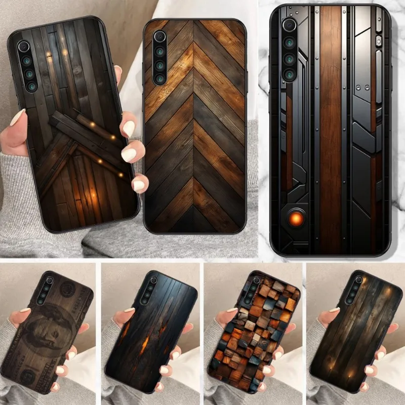 Wood Texture Smart Cell Phone Case for Xiaomi Mi 13 12 12S 12T 11T 10T 9T Lite Pro Ultra Poco F3 F4 F5 X4 GT Black Cover Funda