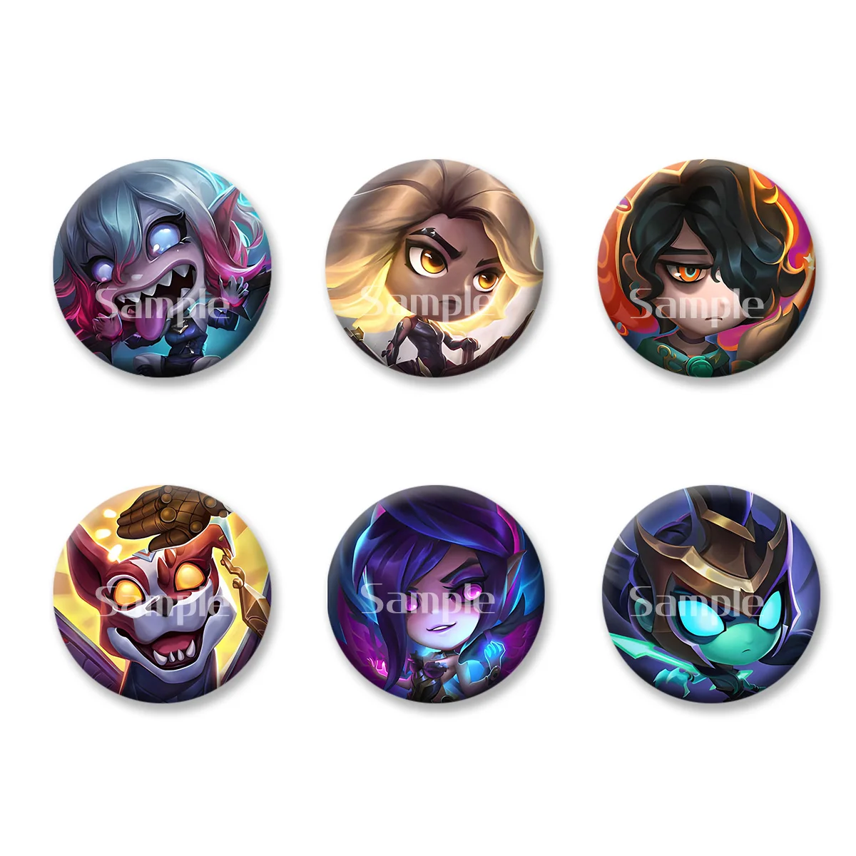 

LOL Kawaii Role Hwei Kalista Rell Flash Badges Button PinsBrooch Keychains Makeup Mirror Fridge Magnet Gift for Kids Friends