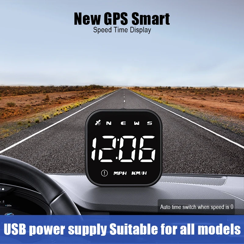 

Car Usb Hud Heads Up Display Car Gps Speedometer Compass 2.5 Inch Hd Smart Display Speed Time Display Car Universal