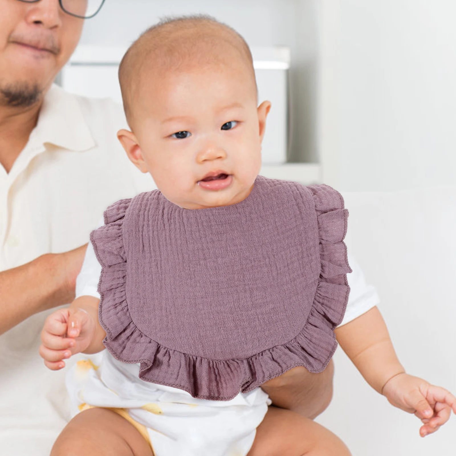 

3Pcs Baby Bibs Cotton Drool Proof for Teething Toddlers Lightweight Portable Simple Design for Eating Drooling Daily Use