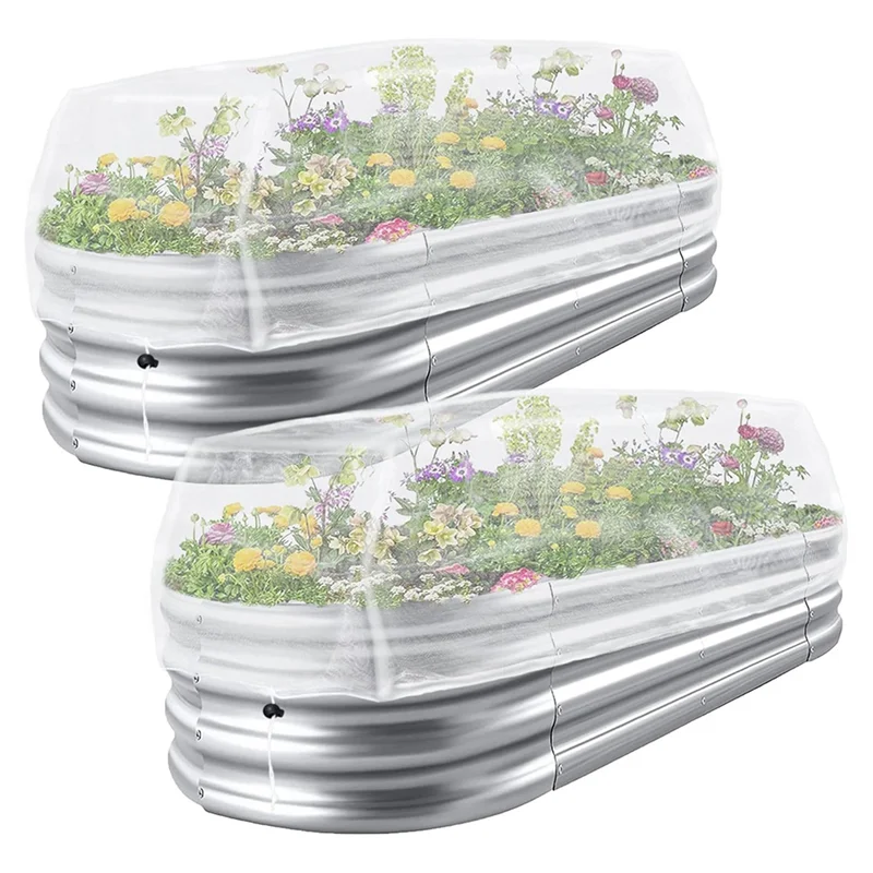 

RALCA-For Garden Netting Plant Covers Rectangular Mesh With Drawstring(2Pcs) For Raised Beds For Garden Protection