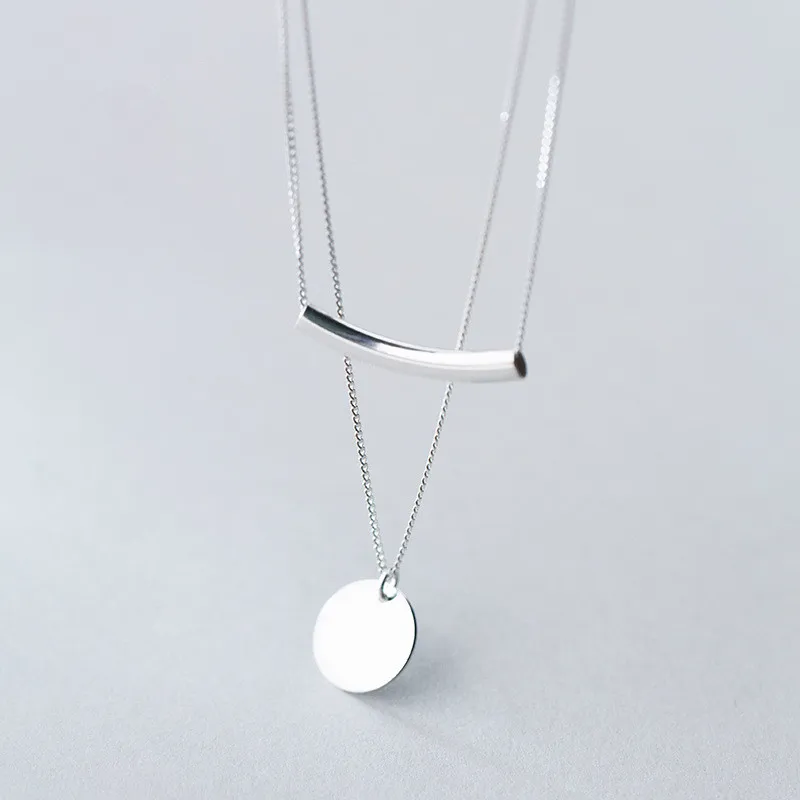 

Fashion 925 Sterling Silver Geometry Necklace Jewelry
