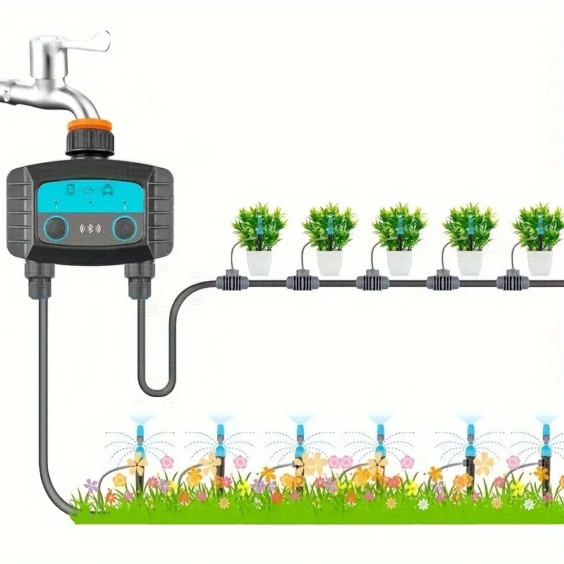 Smart Sprinkler Timer WiFi Bluetooth Timer per l\'acqua a 2 vie irrigazione da giardino Smart elettrovalvola telecomando per telefono Wireless