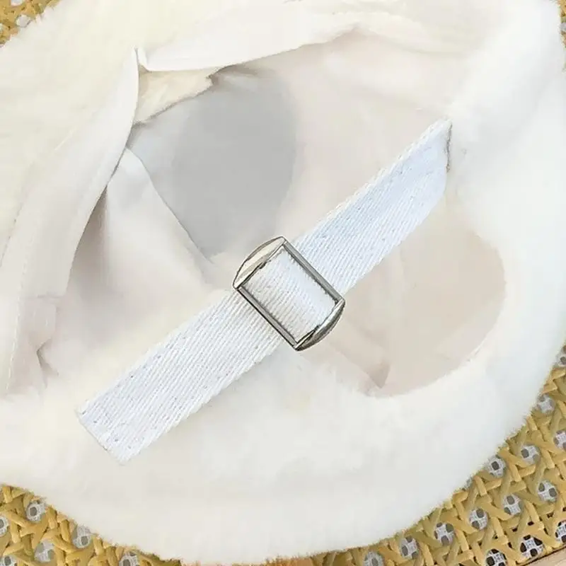 

31BB Cartoon Dog Plush Caps Adjustable Warm Baseball Hat Women Girl Winter Accessory