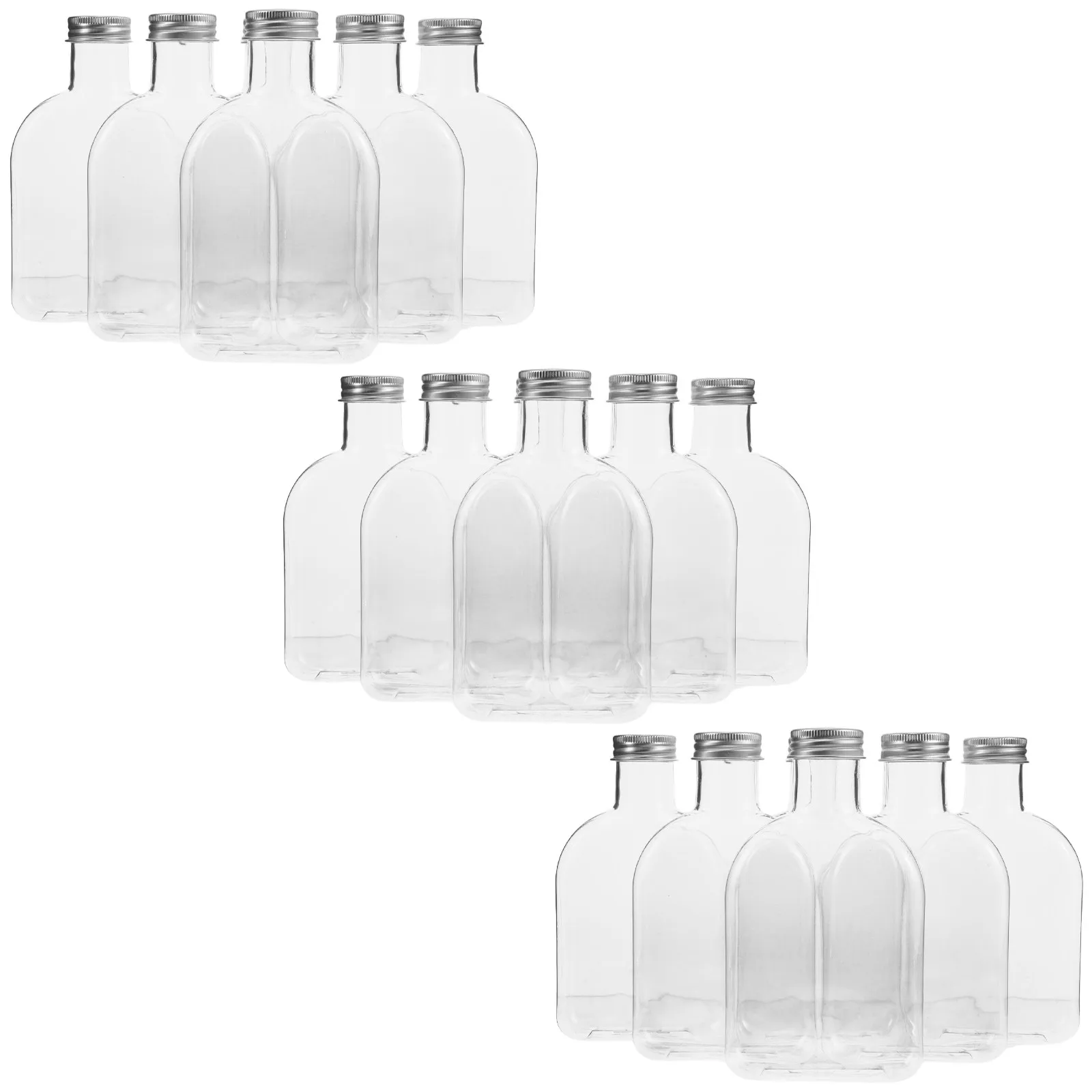 15 Pcs Juice Bottles Drink Containers Reusable Storage Empty with Caps Transparent Travel Clear