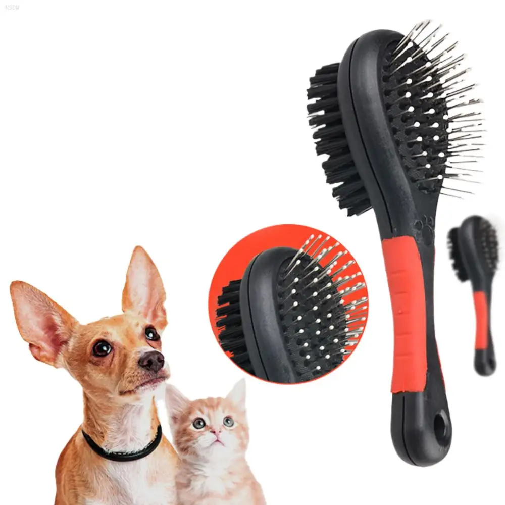 

2 Sizes Pet Dog Needle Comb Durable Double-Sided Bathing Brush Plastic Massage Beauty Bristle Brush Floating Hair Grooming Tools