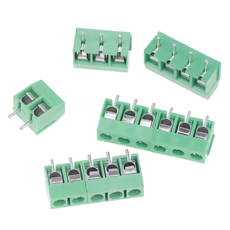 10Pcs PCB Terminal Block Connector Pitch 5.0MM KF301 Straight Pin 2/3/4/5/6P Screw PCB Terminal Blocks Connector Assortment Kit