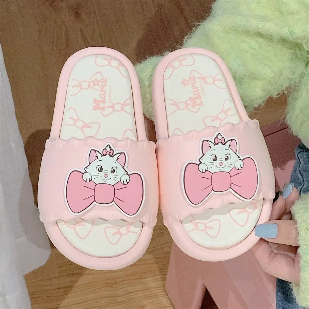 Disney Mädchen Prinzessin niedlichen Cartoon Mary Cat Baumwolle Hausschuhe rutschfeste weiche Unterseite Freizeitschuhe für Mädchen Geschenk